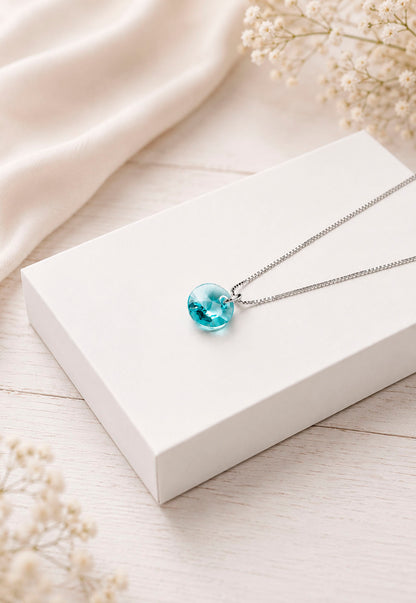 Collar Punto de Luz Plata 925 Cristal Swarovski® Turquesa