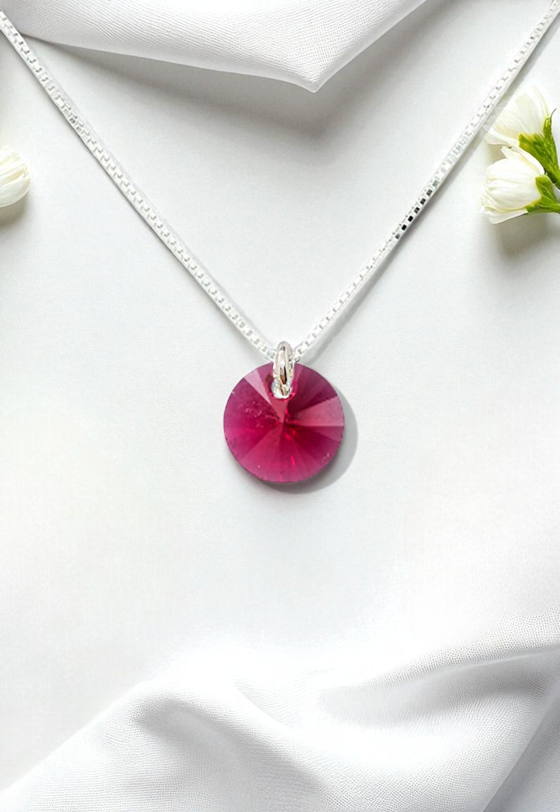 Collar Punto de Luz Plata 925 Cristal Genuino Scarleth