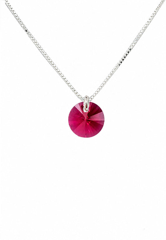 Collar Punto de Luz Plata 925 Cristal Swarovski® Scarlet