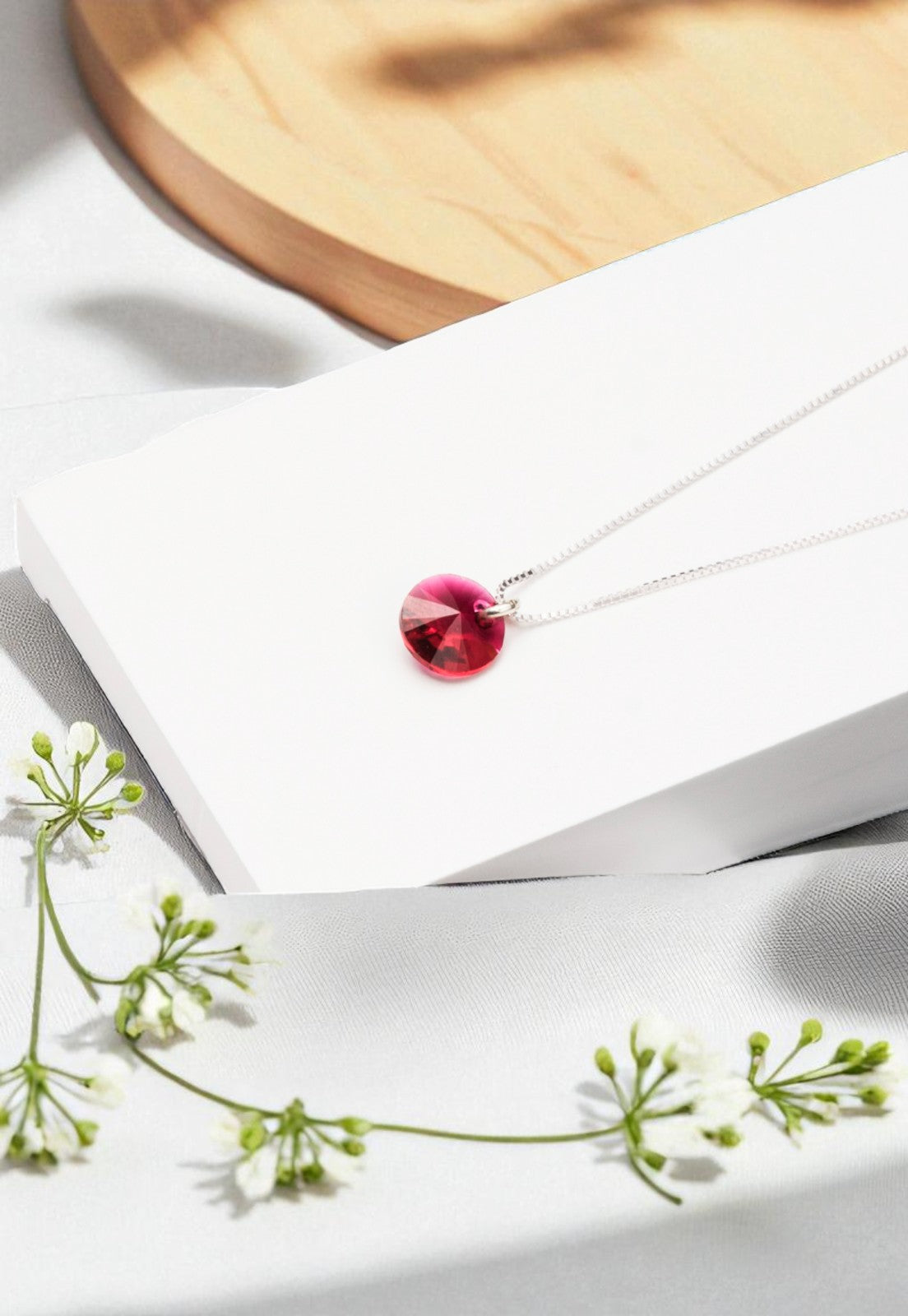 Collar Punto de Luz Plata 925 Cristal Genuino Scarleth