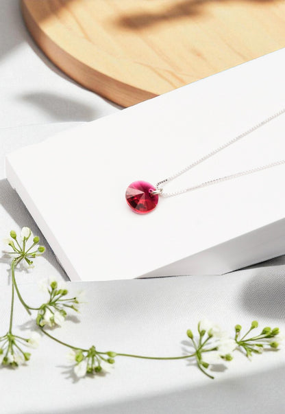 Collar Punto de Luz Plata 925 Cristal Genuino Scarleth