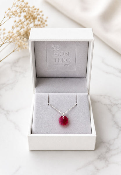 Collar Punto de Luz Plata 925 Cristal Swarovski® Scarlet