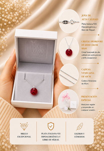 Collar Punto de Luz Plata 925 Cristal Swarovski® Scarlet