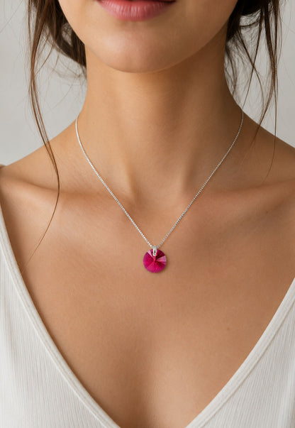 Collar Punto de Luz Plata 925 Cristal Swarovski® Scarlet
