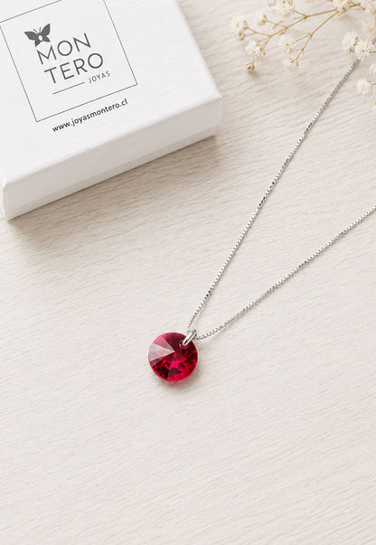 Collar Punto de Luz Plata 925 Cristal Swarovski® Scarlet