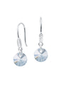 Aros Punto De Luz Circón Plata 925 Cristal Swarovski® Blue Shade
