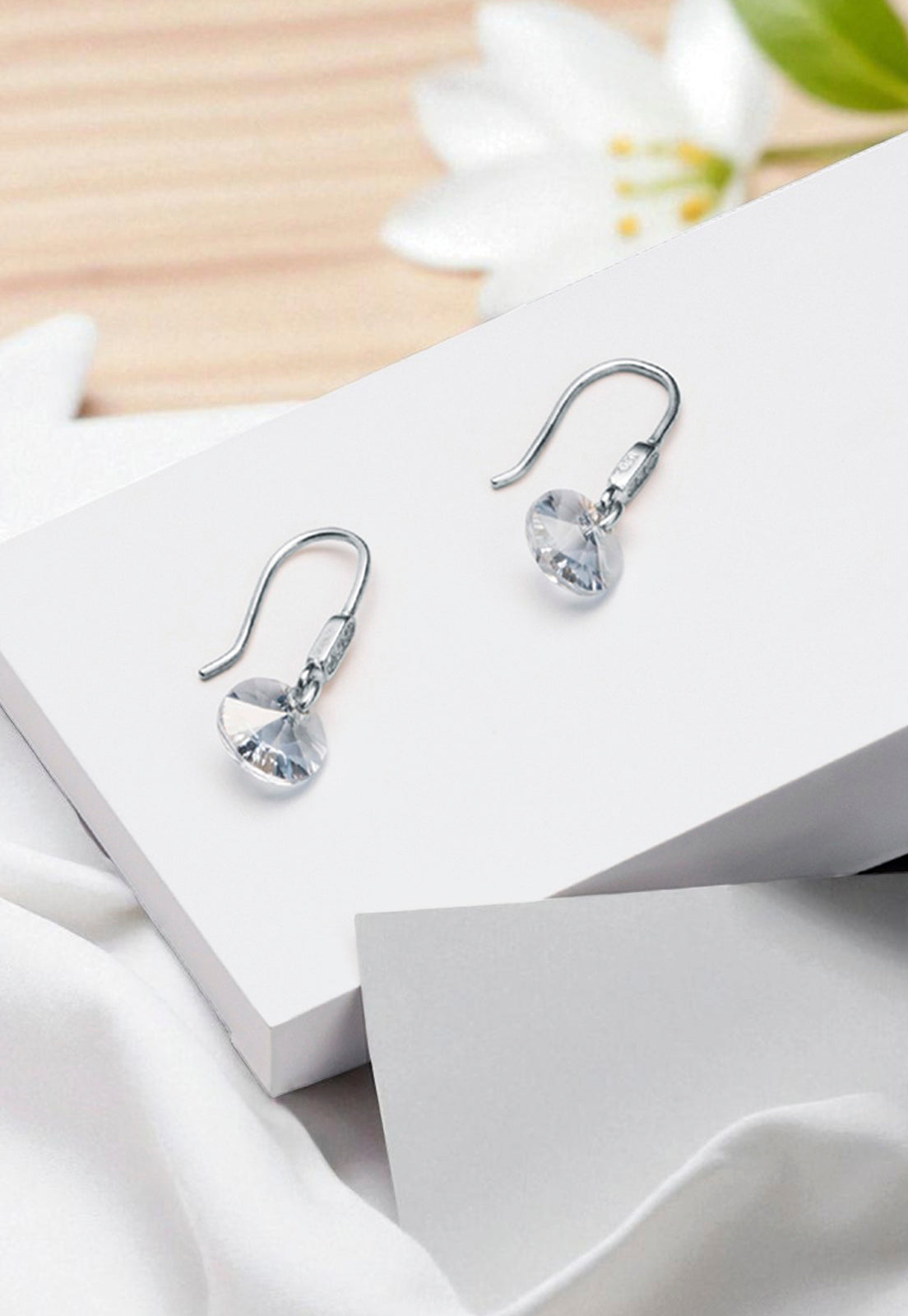 Aros Punto De Luz Circón Plata 925 Cristal Genuino Blue Shade