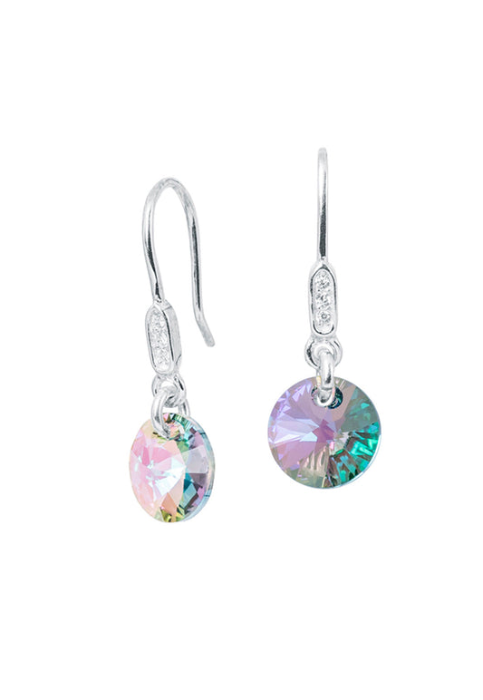 Aros Punto De Luz Circón Plata 925 Cristal Swarovski® Paradise Shinne