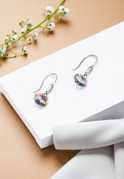 Aros Punto De Luz Circón Plata 925 Cristal Genuino Paradise Shinne