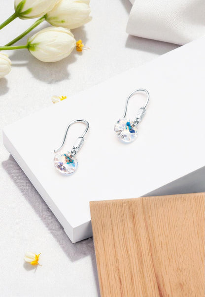 Aros Punto De Luz Circón Plata 925 Cristal Genuino Aurora Boreal