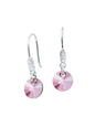 Aros Punto De Luz Circón Plata 925 Cristal Swarovski® Antique Pink