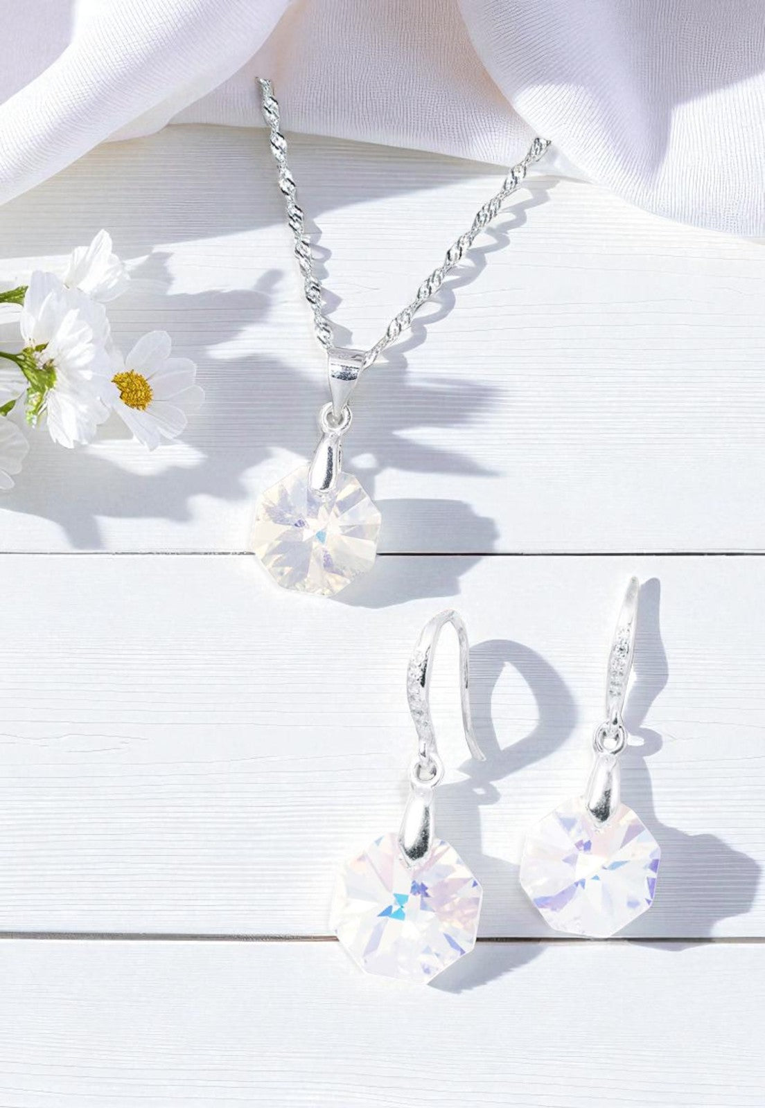 Conjunto Bruselas Cristales Genuinos Aurora Boreal