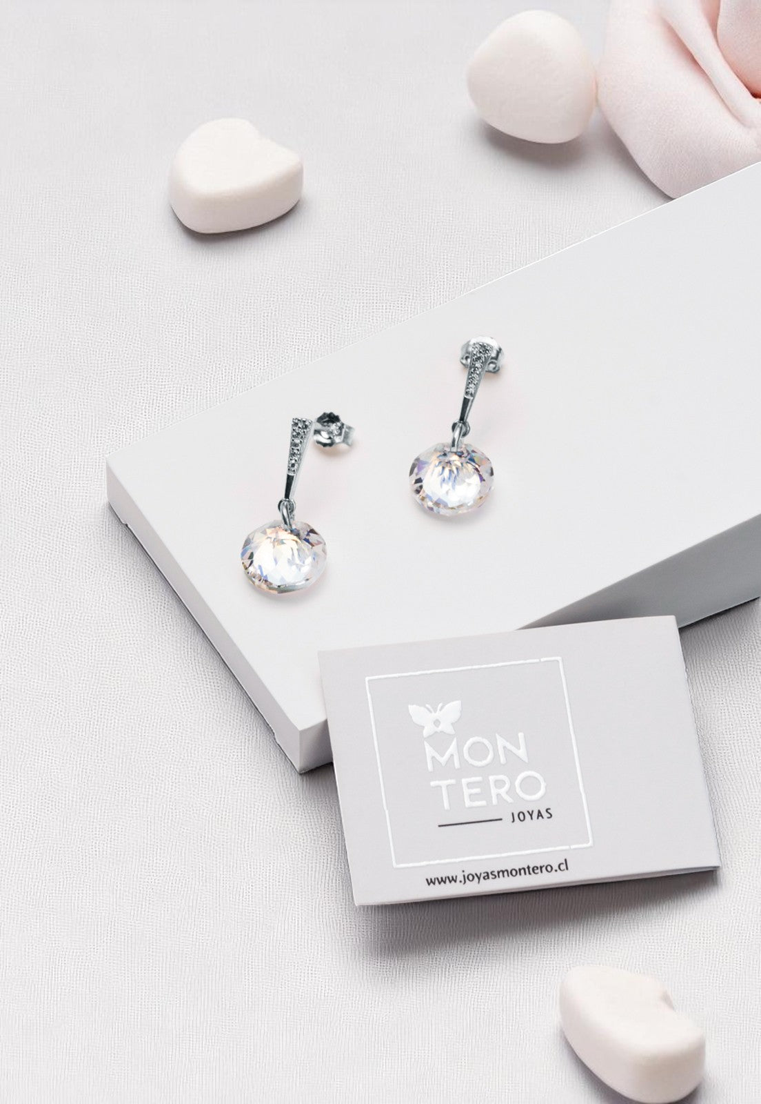 Aros Gracia Plata 925 Cristal Genuino Aurora Boreal