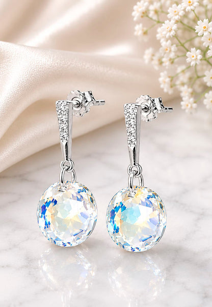 Aros Gracia Plata 925  Cristal Swarovski® Aurora Boreal