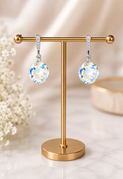 Aros Gracia Plata 925  Cristal Swarovski® Aurora Boreal