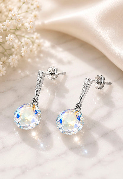Aros Gracia Plata 925  Cristal Swarovski® Aurora Boreal