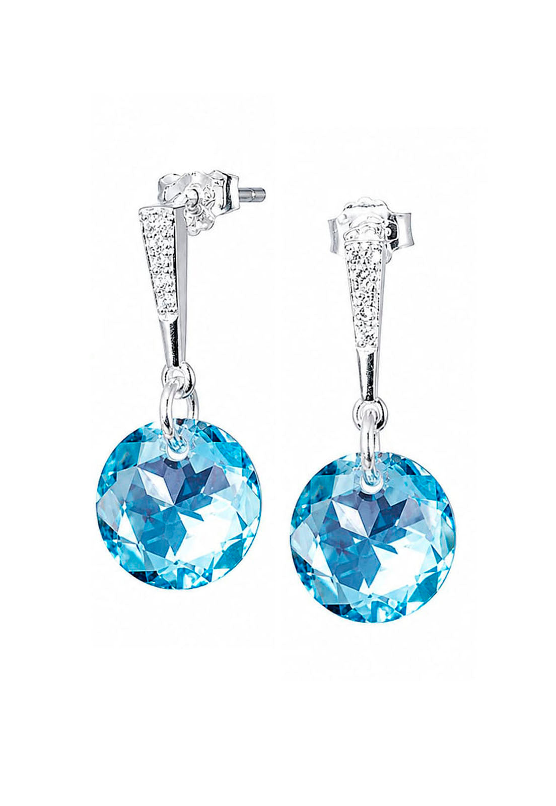 Aros Gracia Plata 925  Cristal Swarovski® Aquamarine
