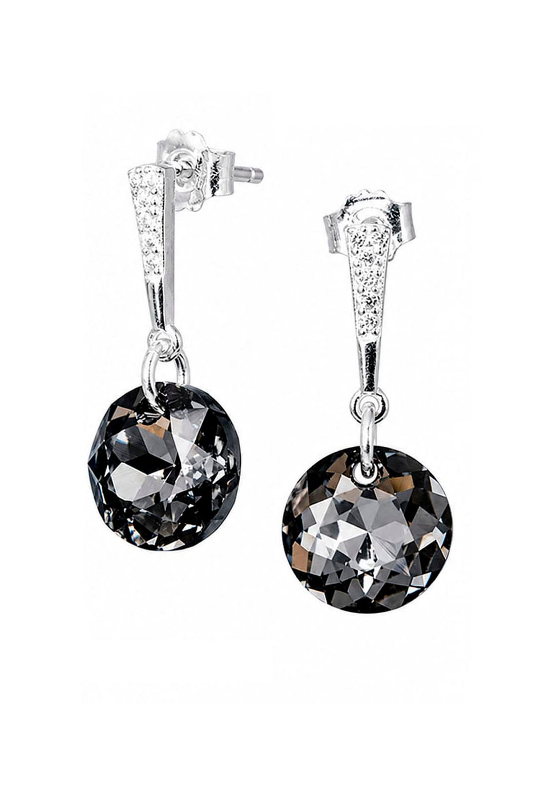 Aros Gracia Plata 925  Cristal Swarovski® Silver Night