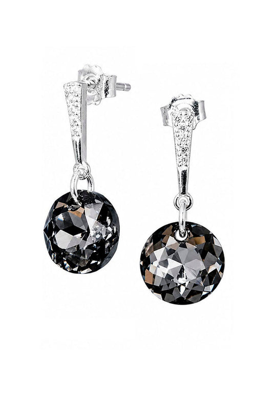 Aros Gracia Plata 925  Cristal Swarovski® Silver Night