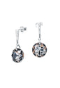 Aros Gracia Plata 925 Cristal Genuino Silver Night