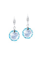Aros Gran Gracia Plata 925 Cristal Genuino Aquamarine