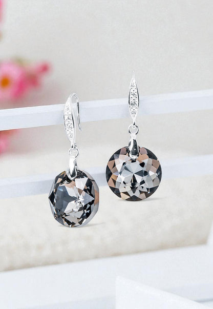 Aros Gran Gracia Plata 925 Cristal Genuino Silver Night