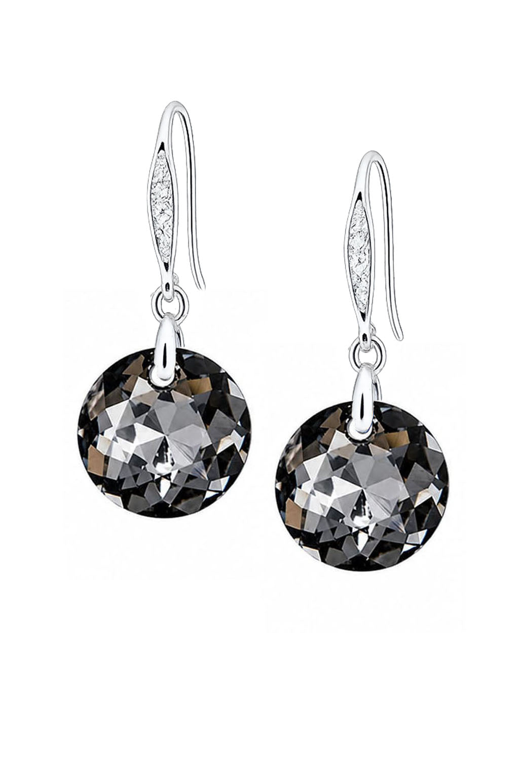 Aros Gran Gracia Plata 925 Cristal Swarovski® Silver Night
