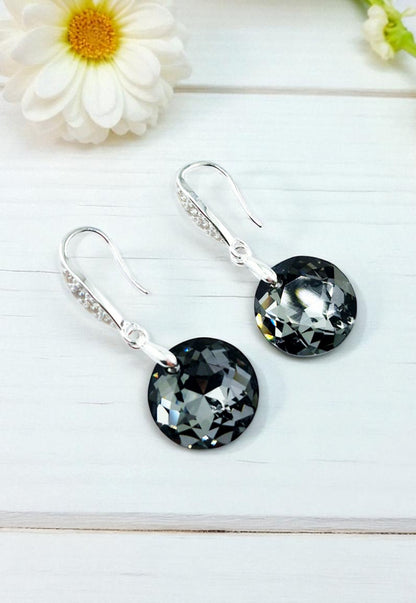 Aros Gran Gracia Plata 925 Cristal Genuino Silver Night