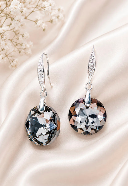 Aros Gran Gracia Plata 925 Cristal Swarovski® Silver Night