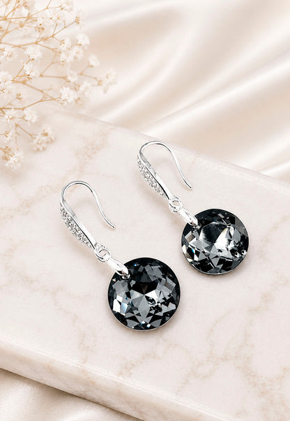 Aros Gran Gracia Plata 925 Cristal Swarovski® Silver Night