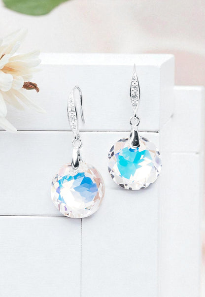 Aros Gran Gracia Plata 925 Cristal Genuino Aurora Boreal