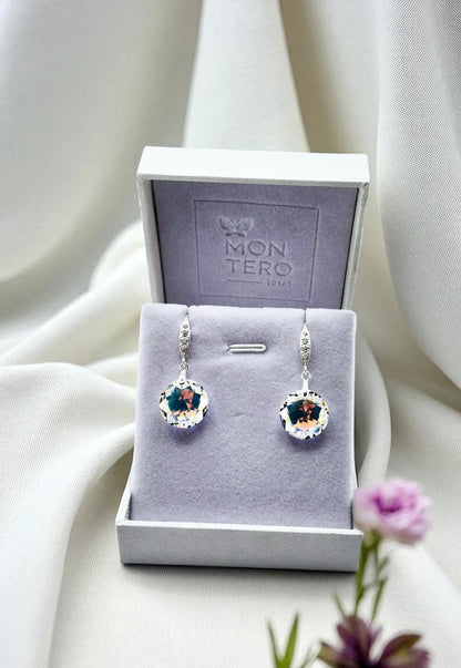 Aros Gran Gracia Plata 925 Cristal Genuino Aurora Boreal