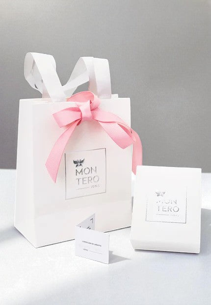 Collar Chiara Sicilia Baño Oro Blanco Cristal Genuino Aurora Boreal