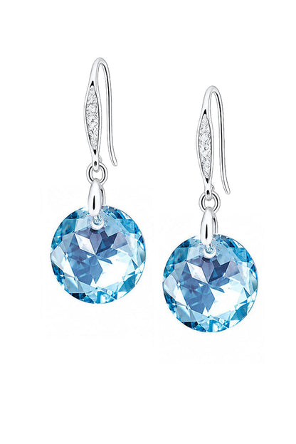 Aros Gran Gracia Plata 925  Cristal Swarovski® Aquamarine