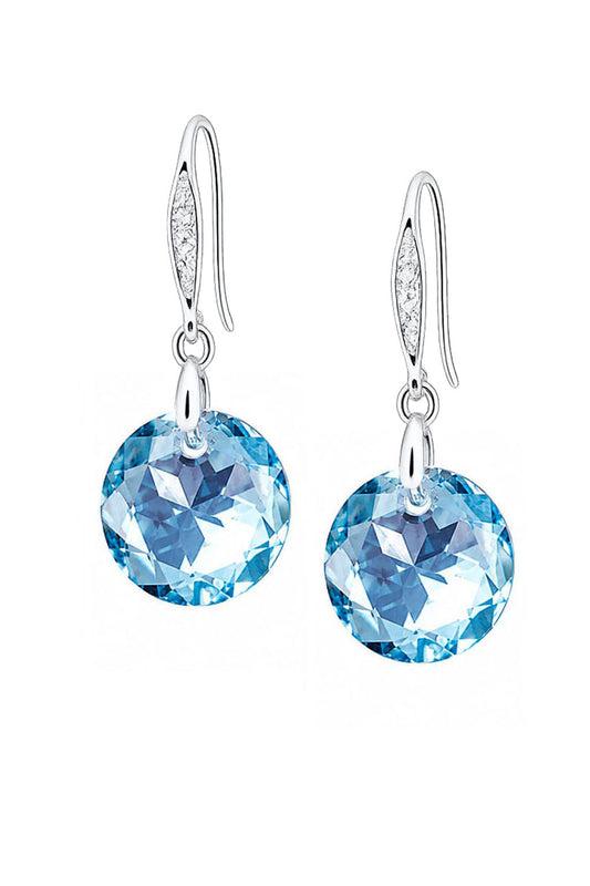 Aros Gran Gracia Plata 925  Cristal Swarovski® Aquamarine
