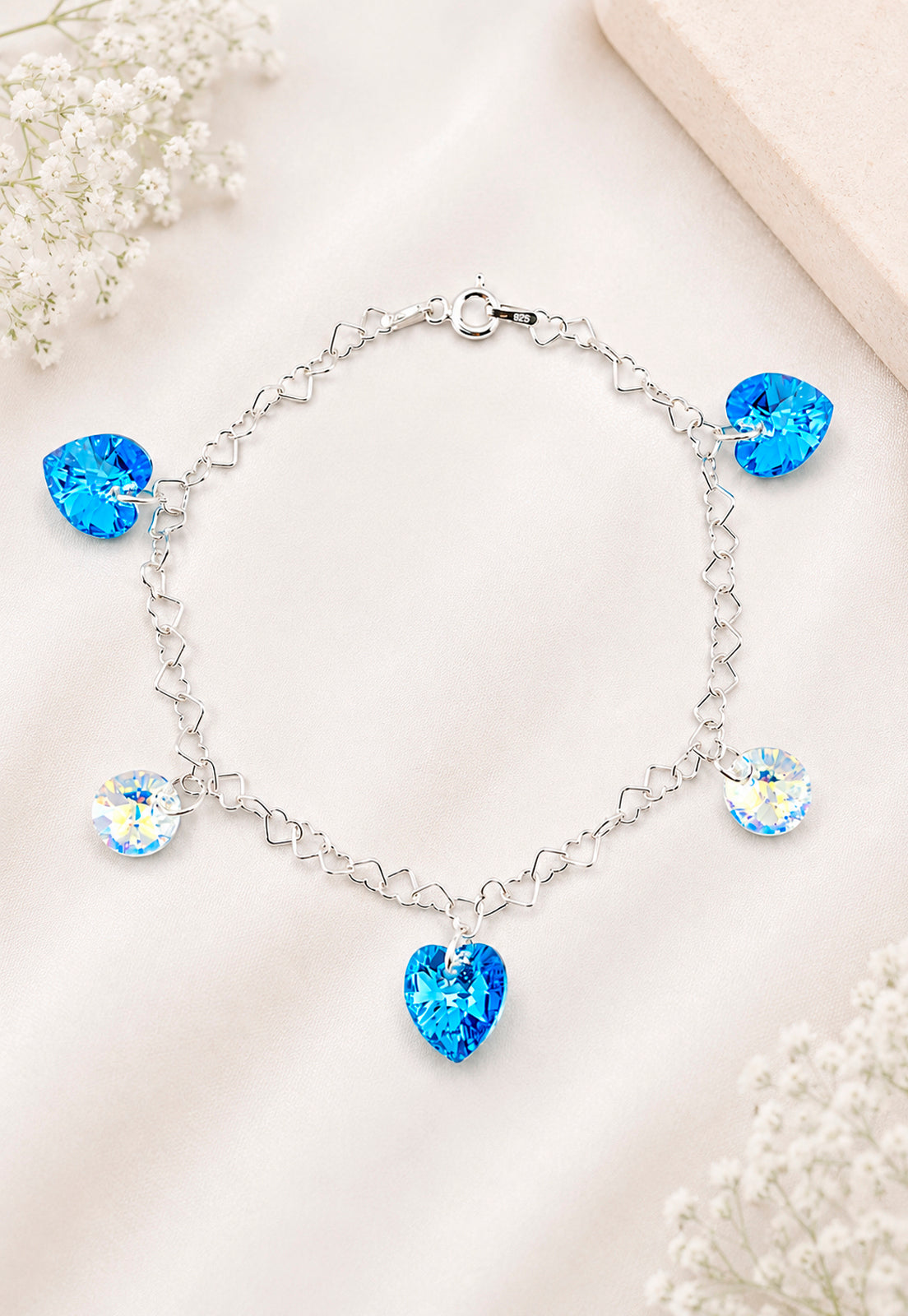 Pulsera Romance Plata 925 Cristal Swarovski® Aquamarine