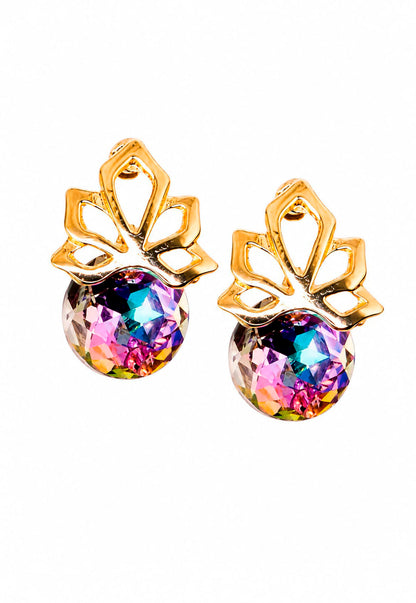 Aros Bali Gold 24K Cristal Swarovski® Vitral Light