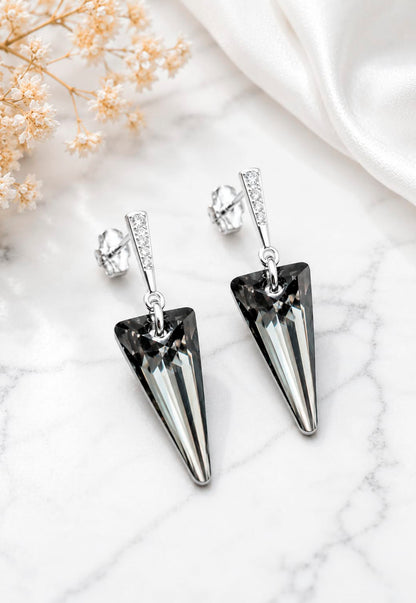 Aros Sevilla Plata 925 Cristal Swarovski®  Silver Night