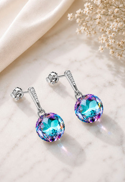 Aros Gracia Plata 925  Cristal Swarovski® Vitral Light