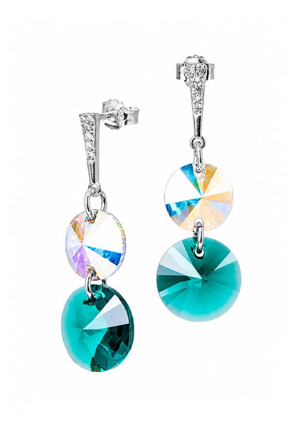 Aros Lourdes Plata 925 Cristal Swarovski® Emerald