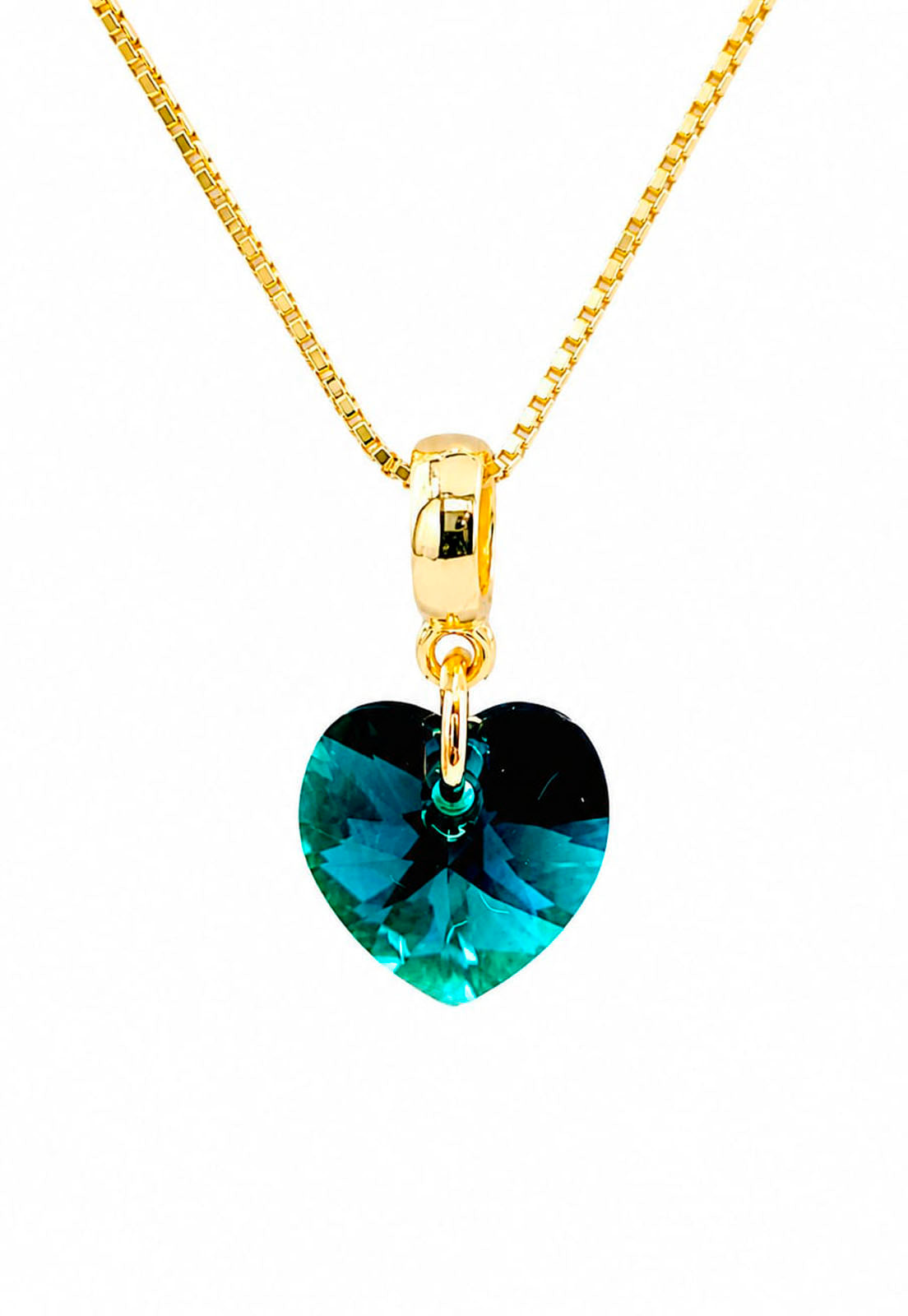 Collar Romance Gold 24k Cristal Swarovski® Emerald Shimmer