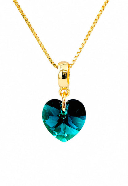 Collar Romance Gold 24k Cristal Swarovski® Emerald Shimmer