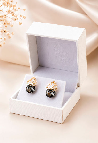 Aros Bali Gold 24K Cristal Swarovski® Silver Night