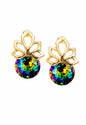 Aros Bali Gold 24K Cristal Swarovski® Vitral Medium