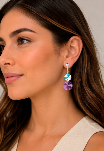 Aros Lourdes Plata 925 Cristal Swarovski® Amethyst