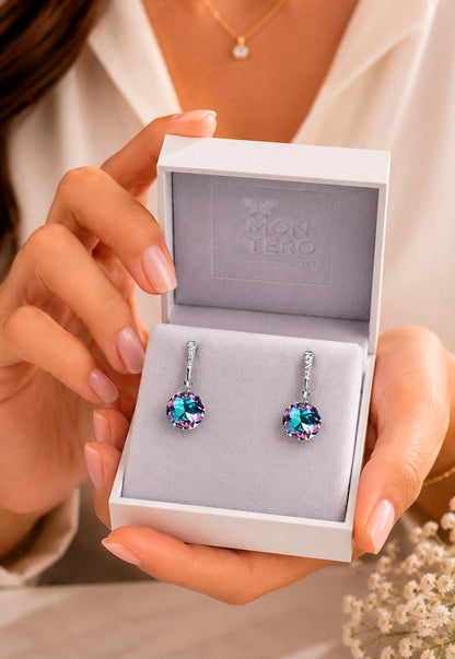 Aros Gracia Plata 925  Cristal Swarovski® Vitral Light