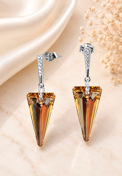 Aros Sevilla Plata 925 Cristal Swarovski® Golden Shadow
