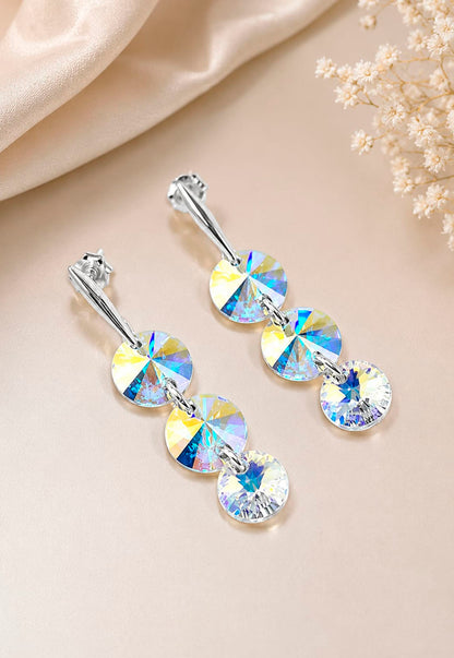 Aros Rafaela Plata 925 Cristal Swarovski® Aurora Boreal