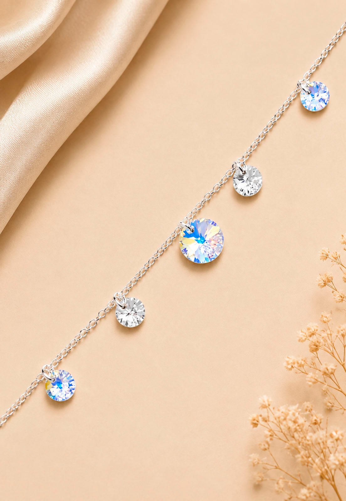 Pulsera Nepal Plata 925 Cristal Swarovski® Aurora Boreal