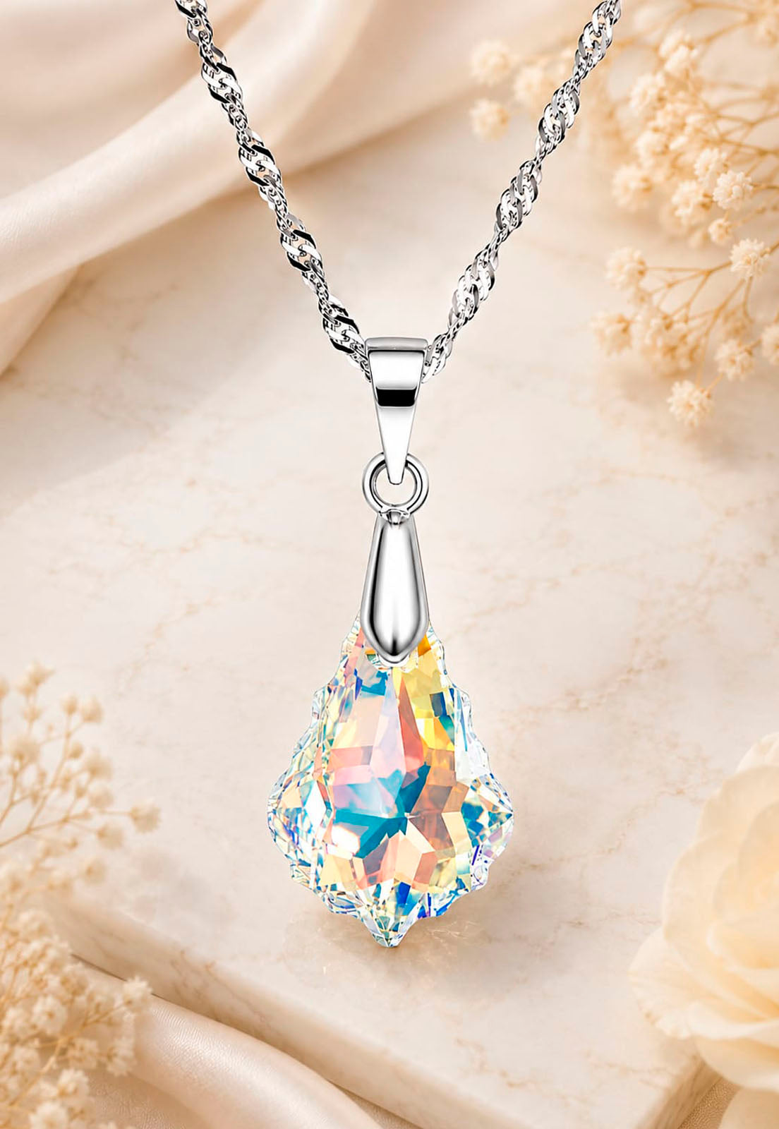 Collar Roma Plata 925 Cristal Swarovski® Aurora Boreal